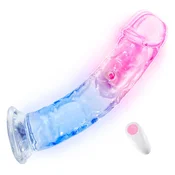 SuperLove LED Vibrating Dildo with Remote Medium