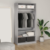 vidaXL Garderobna omara siva sonoma 100x50x200 cm inženirski les