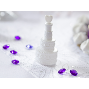 PartyDeco Milni mehurčki v obliki poročne torte s srcem