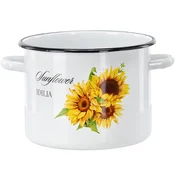 Emajlirani lonec 5,5l 22cm bel dekor sončnica 81352