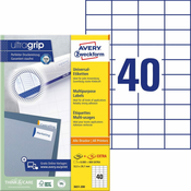Avery Zweckform univerzalne etikete 3651-200, 52.5 x 29.7 mm, Ultragrip, 8000 + 800 brezplačnih etiket/zavitek, A4, za tiskanje