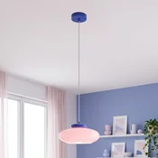 EGLO Visoka svetilka Berardelli roza/modra, ploščata, O 30 cm, steklo, E27 - Dnevna soba/jedilnica - Sodobni - roza, modra