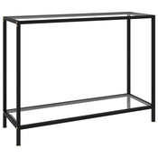 vidaXL Konzolna mizica prozorna 100x35x75 cm kaljeno steklo