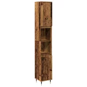 vidaXL vidaXL Kopalniška omarica starinski les 30x30x190 cm inženirski les, (21670050)
