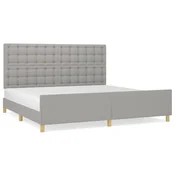 Vidaxl Posteljni okvir brez vzmetnice svetlo siv 200x200 cm blago