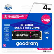 Goodram PX700 SSD SSDPR-PX700-04T-80 unutarnji SSD M.2 4,1 TB PCI Express 4.0 3D NAND NVMe