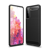 TPU gel ovitek Brushed Carbon za Samsung Galaxy S21 - črn
