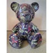 Casa Padrino luxury designer decorative figure teddy bear multicolored H. 31 cm - Resin decorative sculpture - Luxury decorative figure - Designer decorative figure - Luxury accessories