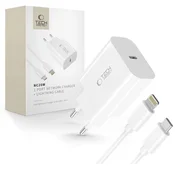 slomart Omrežni polnilec Tech-Protect NC20W s kablom USB-C/Lighting 100 cm - bel