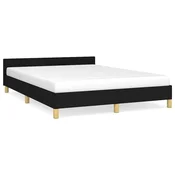 Vidaxl Posteljni okvir brez vzmetnice črn 140x190 cm blago