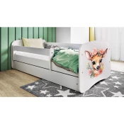 Drveni dječji krevet BAMBI s ladicom - 160x80 cm rozi