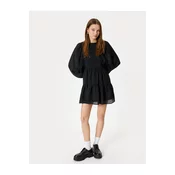 Koton Balloon Sleeve Mini Dress Long Sleeve Round Neck Lined Tiered