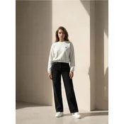 Sinsay - Wide straight leg teksas pantalone sa efektom ispranosti - crno