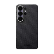 Premium ovitek Pitaka Edge z Aaron NFC gumbi za Samsung Galaxy S26 Ultra - black twill