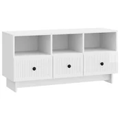 TV omarica Bela visok sijaj 102 x 34,5 x 50 cm Inženirski les