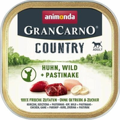 Mokra pasja hrana GranCarno Country - piščanec, divjačina in pastinak