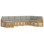 Set vanjskih sofa 6 pcs Bijela i svijetlosiva