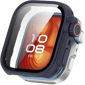 GS Ovitek 2 v 1 + kaljeno steklo za Huawei Watch Fit 4, temno moder/oranžen