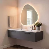 Skye Decor Set kupatilskog ormarica sa umivaonikom i ogledalom, 2 dela, Antracit