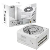 ASUS TUF Gaming 1000W 80 Plus Gold White Edition napajalnik, ATX 3.0 compatible, Fully modular etched cables, Military-grade Certification, Axial-tech fan design, Dual ball fan bearings, protective PCB coating, 10-year warranty - 90YE00S5-B0NA00