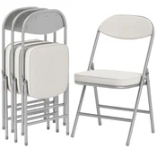 HOMCOM HOMCOM zložljivi stol poliester, jeklo 48,5D x 45Š x 82V cm Krem bela, (5000242968)