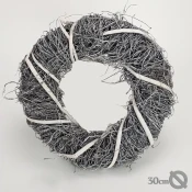 Rayher. Venec pleten iz vejic, siv, 30cm