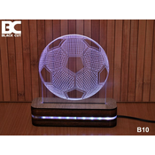 Black Cut 3D Lampa sa 9 razlicitih boja i daljinskim upravljacem - Fudbalska lopta ( B10 )
