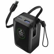 CellularLine Prenosna baterija Cellularline Roller 10000mAh 45W - Črna