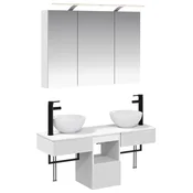 Vidaxl Komplet omaric za kopalnico 4 szt. Bela 100 x 14,5 x 70 cm