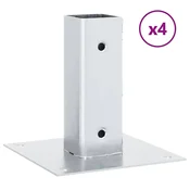 Vidaxl Podstavki za stebre kvadratni 4 kosi srebrni 46x46 mm