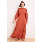 Trendyol Modest Ženska haljina Tctss26Eb00080, Smeda
