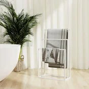 Samostojeci stalak za rucnike bijeli 48 x 24 x 79 cm željezni