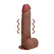 RealRock Vibrating Firm Model with Suction Cup 23 cm Tan RER106A