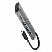 AXAGON hmc-5g2 večportno vozlišče 2x usb-a + 2x usb-c + hdmi, usb-c 3.2 gen 2 10gbps, pd 60w, 13cm usb-c kabel