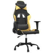 Vidaxl Gaming stol črno in zlato umetno usnje