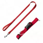Hunter komplet: Ecco Sport ogrlica i povodac, crvene boje - Ogrlica veličine S + povodac 110 cm / 15 mm