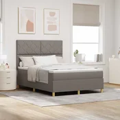 vidaXL vidaXL Postelja s podnim vzmetenjem z vzmetnico taupe 140x190 cm tkanina, (22084067)