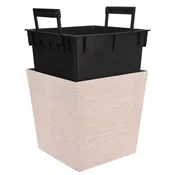 ProGarden Kvadratni cvetlični lonec z ovitkom, 24 cm, bel