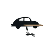 LED Otroška stenska svetilka s polico CAR LED/5W/230V črna/les