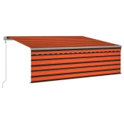 Automatska tenda na uvlacenje s roletom 4x3 m narancasto-smeda