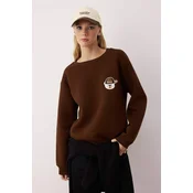 Trendyol Milla ženski duks Twoaw26Sw00091, braon-braon