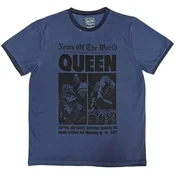 Queen News of the World 40th Front Page Ringer Denim Blue M Majica