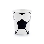 PartyDeco Papirnati kozarčki za nogomet 6 kosov/220 ml