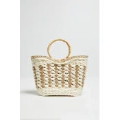 Marisse White Basket Bag
