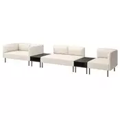 LILLEHEM Modul. sofa 5-sed s pom. stocicem, Vissle/bež metal