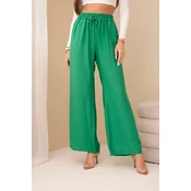 Viscose wide green trousers