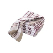Set of 4 kitchen towels, cotton, 50x70 cm, Honey Waffle, Red - Tisec