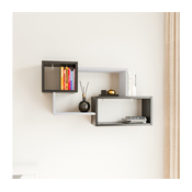 HANAH HOME Zidna polica Ayder Anthracite White