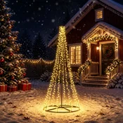 LED božično drevesce 235 cm 1000 LED Toplo bela Jeklo Črna