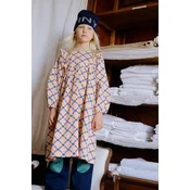 Otroška obleka Tinycottons FLOWER GRID PRINT DRESS